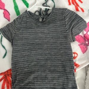 Black and White Checkered Women's Top